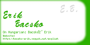 erik bacsko business card